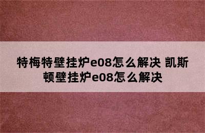 特梅特壁挂炉e08怎么解决 凯斯顿壁挂炉e08怎么解决